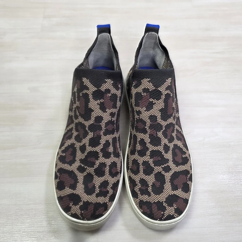 Rothy's The Chelsea Boots Wildcat Knit Leopard Print Brown Cheetah‎ Size 9
